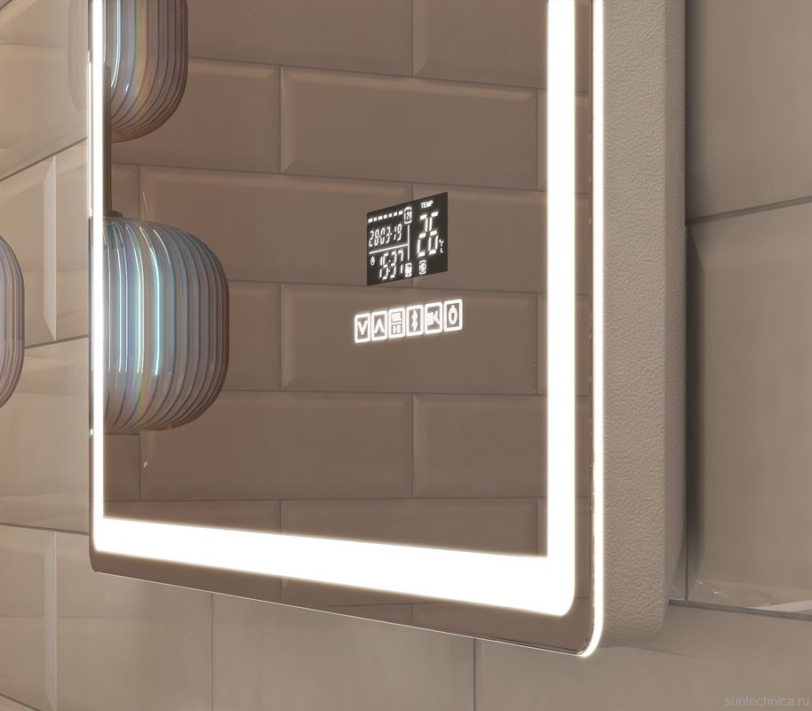 Зеркало Vigo Geometry Media 052 120 с подсветкой, с антизапотевателем