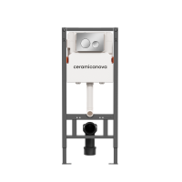 Комплект Ceramicanova Унитаз подвесной Mono CN1905 безободковый, с микролифтом + Инсталляция Balance CN121001CH с кнопкой Circle глянцевый хром