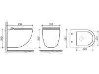 Комплект Ceramicanova Унитаз подвесной Mono CN1905 безободковый, с микролифтом + Инсталляция Balance CN121001CH с кнопкой Circle глянцевый хром