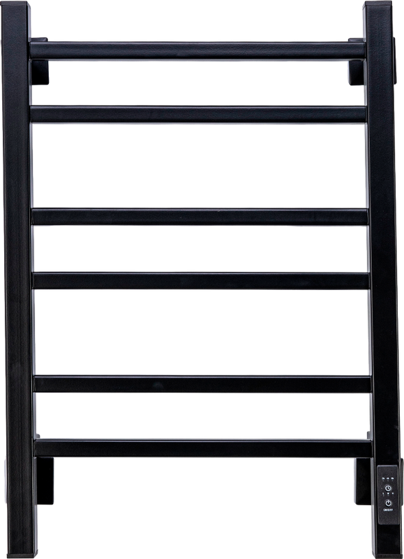 Полотенцесушитель электрический Comfysan Pioli-K EC-6 60x45 см, подключение справа, слева, матовый черный, лесенка, из стали