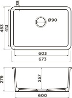 Мойка кухонная Omoikiri Torishima 67-U/I-WH Glossy белая