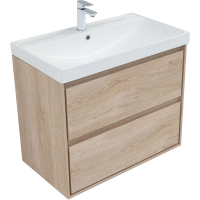 Тумба с раковиной Aquanet Милан 80 подвесная, дуб светлый