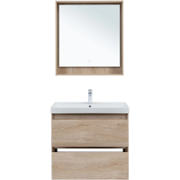 Тумба с раковиной Aquanet Милан 80 подвесная, дуб светлый