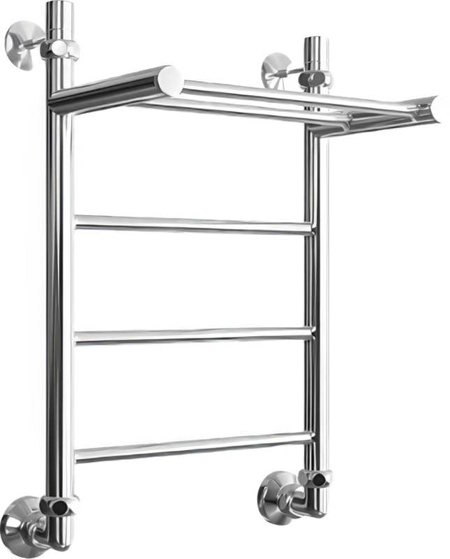 Полотенцесушитель водяной Двин FJ 60x50 К1 1" - 1/2" с полкой, полированный хром
