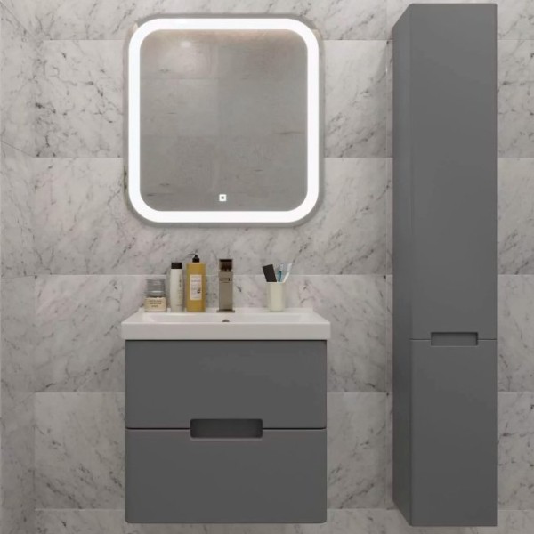 Мебель для ванной комнаты SanStar Noche 50 подвесная, графит софт, раковина Фест