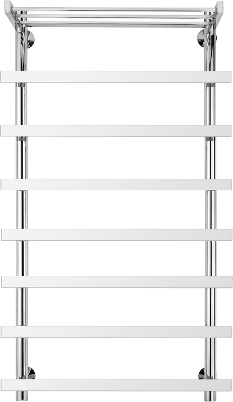 Полотенцесушитель электрический Secado Понтида 1 СП, R 100x60 см, подключение справа, глянцевый хром, лесенка, с полкой