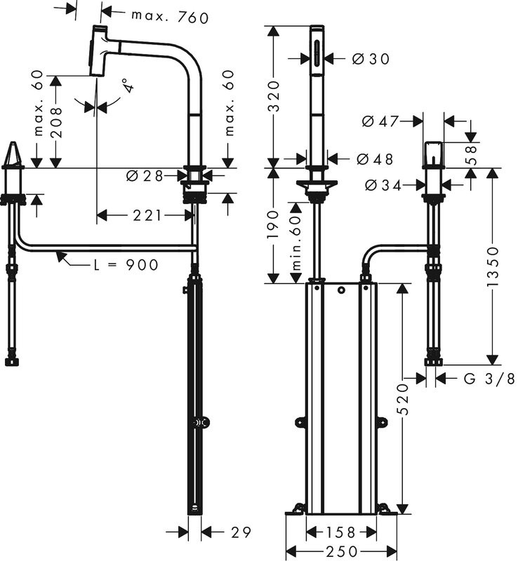 Смеситель для кухни Hansgrohe Metris Select Metris Select 73818000