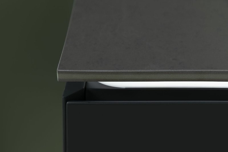 Мебель для ванной комнаты Allen Brau Infinity 85 1+1, подвесная, антрацит матовый, столешница графит