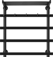 Полотенцесушитель электрический Secado Понтида 1 КСП, R 60x60 см, подключение справа, матовый черный, лесенка, с полкой