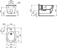 Биде подвесное Ideal Standard Connect E772201 Биде подвесное Ideal Standard Connect E772201