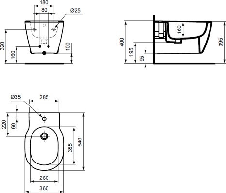 Биде подвесное Ideal Standard Connect E772201