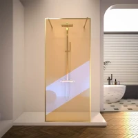 Душевая перегородка Veconi Korato KR90GC-120-09-C4 120 см, профиль брашированное золото, стекло хамелеон