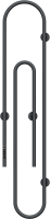 Полотенцесушитель электрический Bauedge Wall Clip AF0016 30x150, темно-серый металлик
