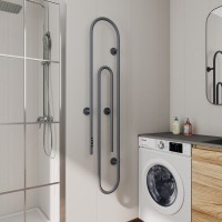 Полотенцесушитель электрический Bauedge Wall Clip AF0016 30x150, темно-серый металлик