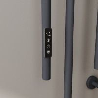 Полотенцесушитель электрический Bauedge Wall Clip AF0016 30x150, темно-серый металлик