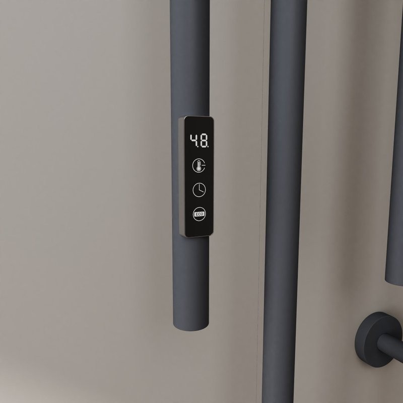 Полотенцесушитель электрический Bauedge Wall Clip AF0016 30x150, темно-серый металлик