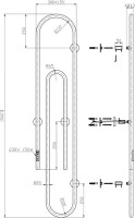 Полотенцесушитель электрический Bauedge Wall Clip AF0016 30x150, темно-серый металлик