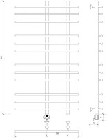 Полотенцесушитель электрический Secado Турин 3 100x55 см, подключение слева, матовый черный, лесенка