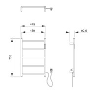 Полотенцесушитель электрический Wonzon & Woghand WW-AL405-BR брашированный никель