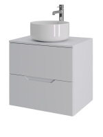 Тумба с раковиной Orange Line 60 подвесная, 2 ящика, матовая белая с раковиной B07-345W