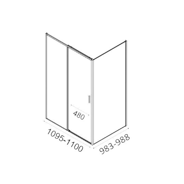 Душевой уголок Aquanet Pleasure Evo AE65-N110-BT 110х100, профиль матовый черный, стекло прозрачное