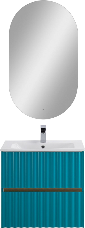 Мебель для ванной комнаты Art&Max Elegant 60 подвесная, бирюзовая матовая