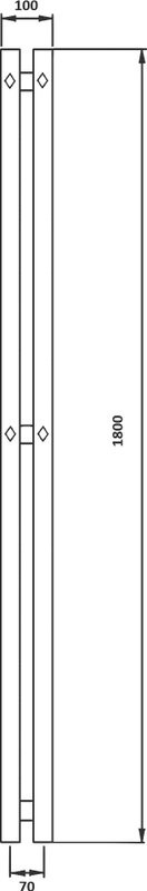 Полотенцесушитель водяной Secado Сандриго 2К 1800/70 180x10 см, хром, I-образный