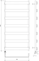 Полотенцесушитель электрический Secado Кродо 100х50 105x55 см, подключение слева, черный матовый, лесенка