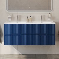 Тумба с раковиной Cezares Duet 120 sapfiro, раковина Cezares CZR-8073-120-2 двойная