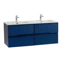 Тумба с раковиной Cezares Duet 120 sapfiro, раковина Cezares CZR-8073-120-2 двойная