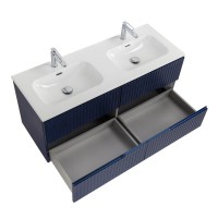 Тумба с раковиной Cezares Duet 120 sapfiro, раковина Cezares CZR-8073-120-2 двойная