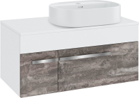 Тумба с раковиной Runo Вудлайн 85 подвесная, железный камень, раковина Nuovo 50