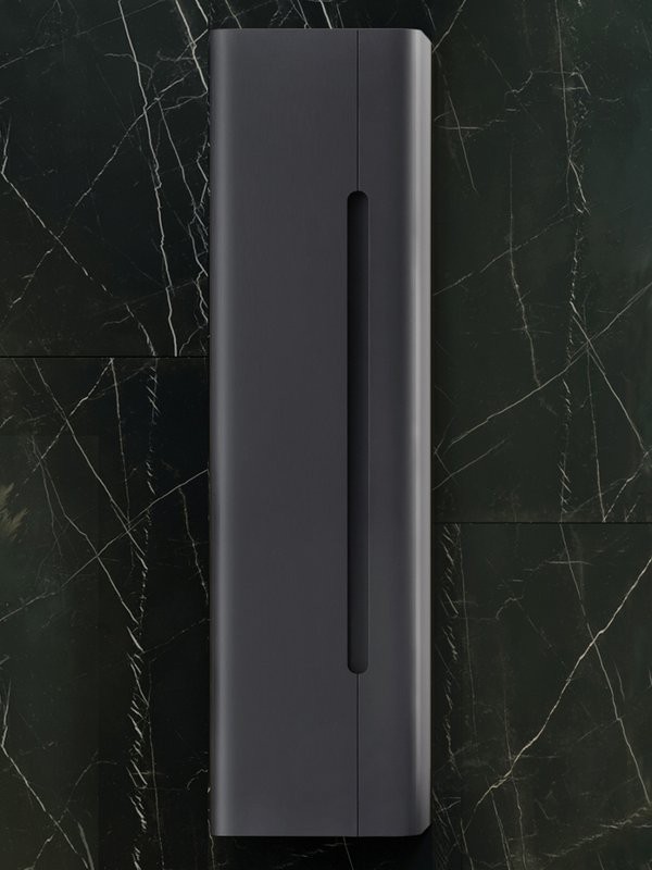 Шкаф-пенал для ванной Jorno Shine 35 подвесной, антрацит