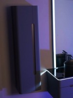 Шкаф-пенал для ванной Jorno Shine 35 подвесной, антрацит