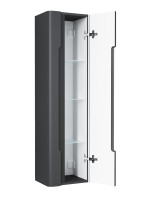 Шкаф-пенал для ванной Jorno Shine 35 подвесной, антрацит