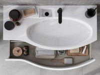 Тумба с раковиной KERAMA MARAZZI Riva 100, правая подвесная, белая матовая