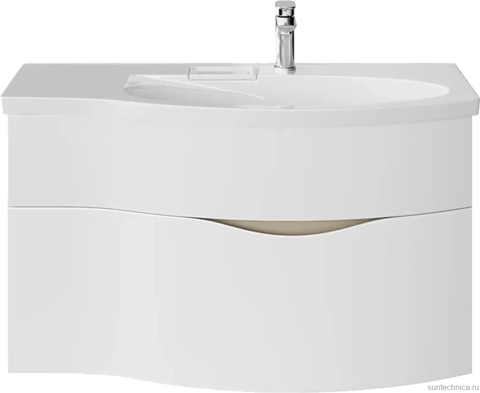 Тумба с раковиной KERAMA MARAZZI Riva 100, правая подвесная, белая матовая