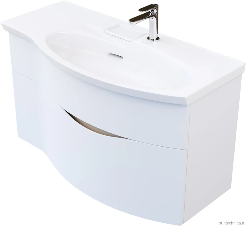 Тумба с раковиной KERAMA MARAZZI Riva 100, правая подвесная, белая матовая