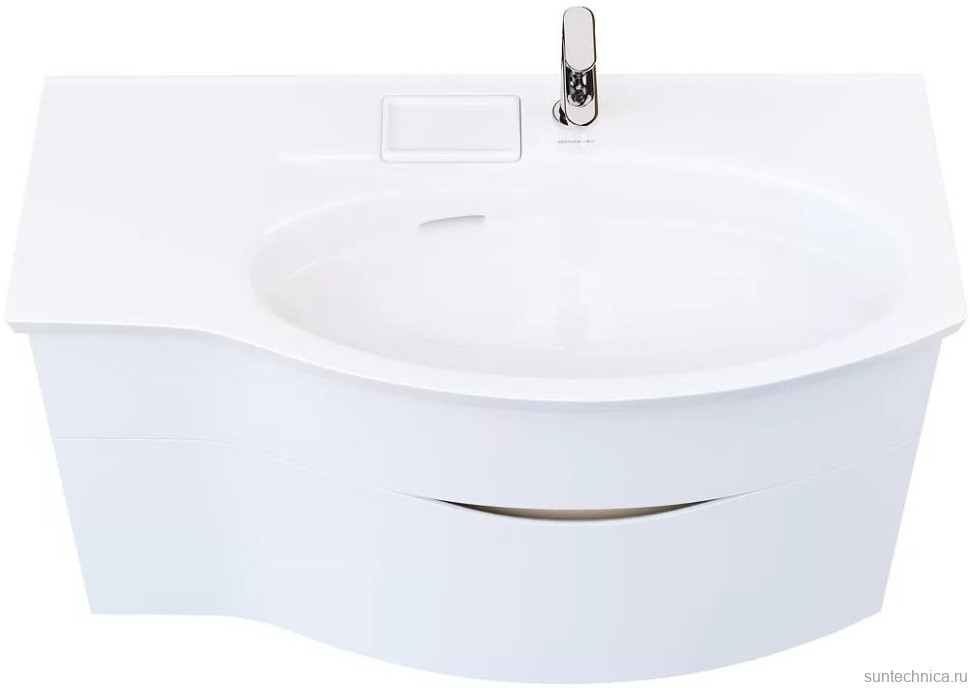 Тумба с раковиной KERAMA MARAZZI Riva 100, правая подвесная, белая матовая