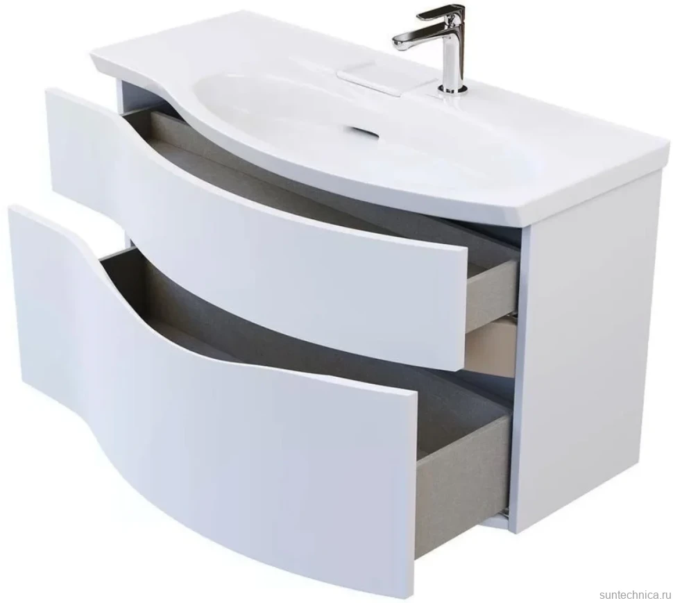 Тумба с раковиной KERAMA MARAZZI Riva 100, правая подвесная, белая матовая