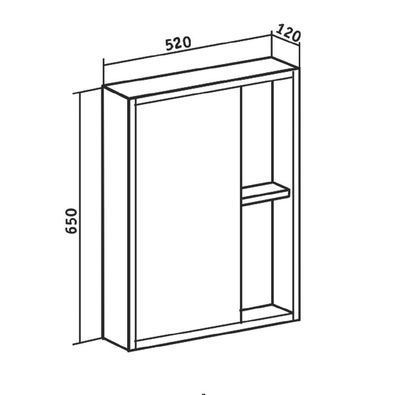 Зеркало-шкаф Runo Эко 52, какао