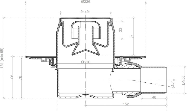 Душевой трап Pestan Confluo Standard Dry 113000015, хром