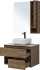 Мебель для ванной STWORKI Карлстад 75 дуб рустикальный, простоун беж, в стиле лофт, под дерево, российская