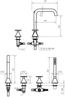 Смеситель на борт ванны Migliore Sirius 28172 золото