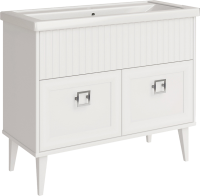 Тумба с раковиной ASB-Woodline Риола 100 белая, раковина Фостер 100
