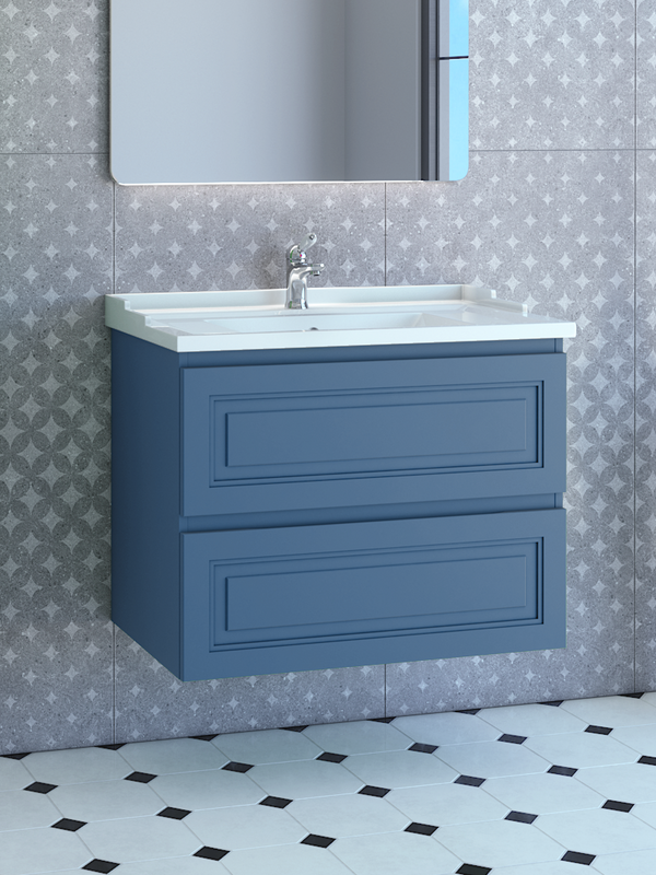 Тумба с раковиной Caprigo Wales Смальти 80 бриллиантово-синяя