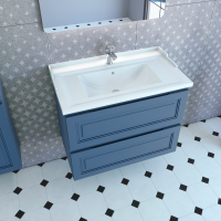Тумба с раковиной Caprigo Wales Смальти 80 бриллиантово-синяя