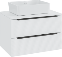 Мебель для ванной комнаты Runo Орлеан 70 белая матовая, белый глянец, раковина Lavello 50