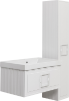 Тумба с раковиной La Fenice Cubo 80 белая, ручка белая