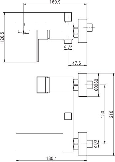 Смеситель для ванны с душем Aquanet Blanco AF420-20W